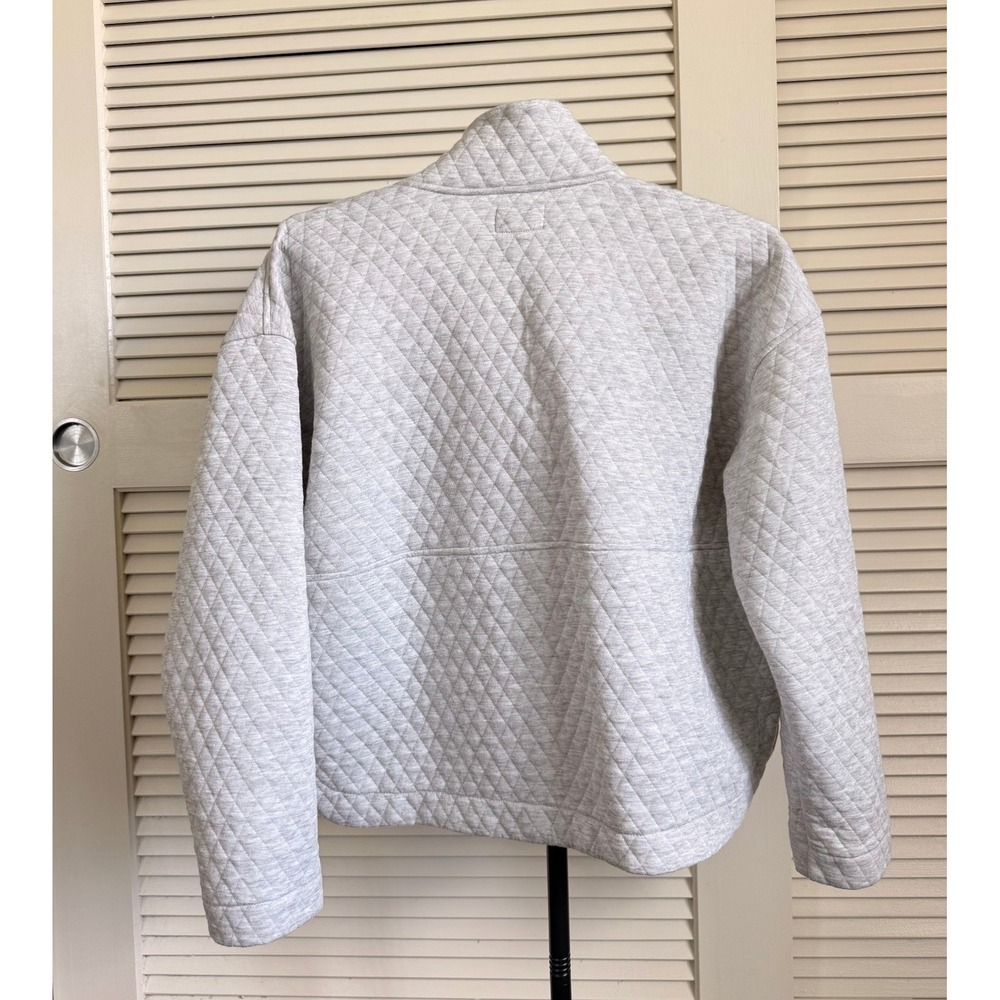 Marine Layer Stella Artois Corbet Quilted Pullover Snap Mock Neck Grey Large - Picture 2 of 5